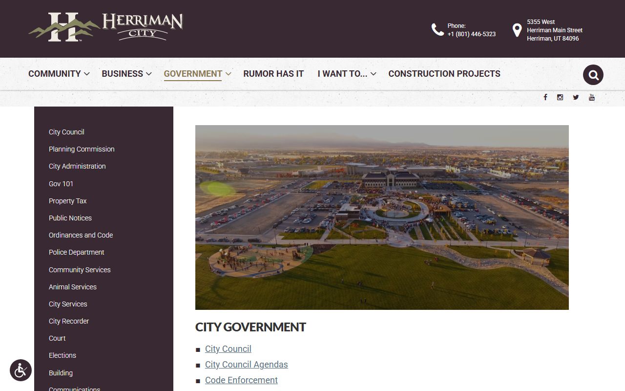 Herriman Justice Court page for traffic citations and court records