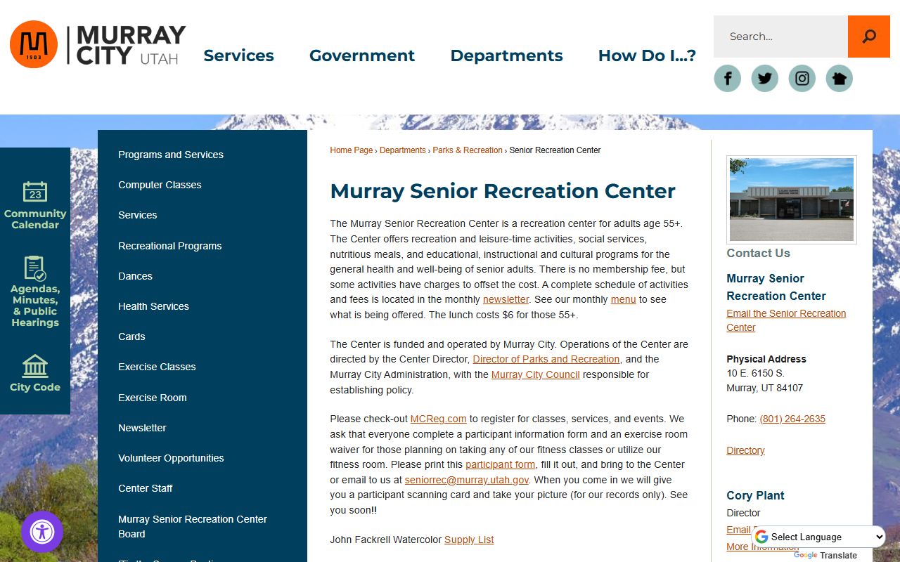 Murray Justice Court department page for citation records and hearing requests