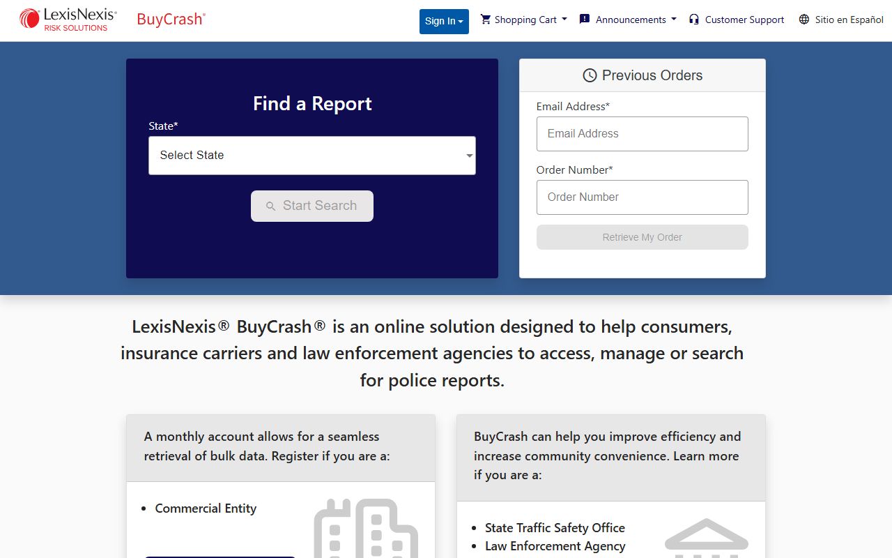 BuyCrash platform for obtaining Ogden traffic accident report copies