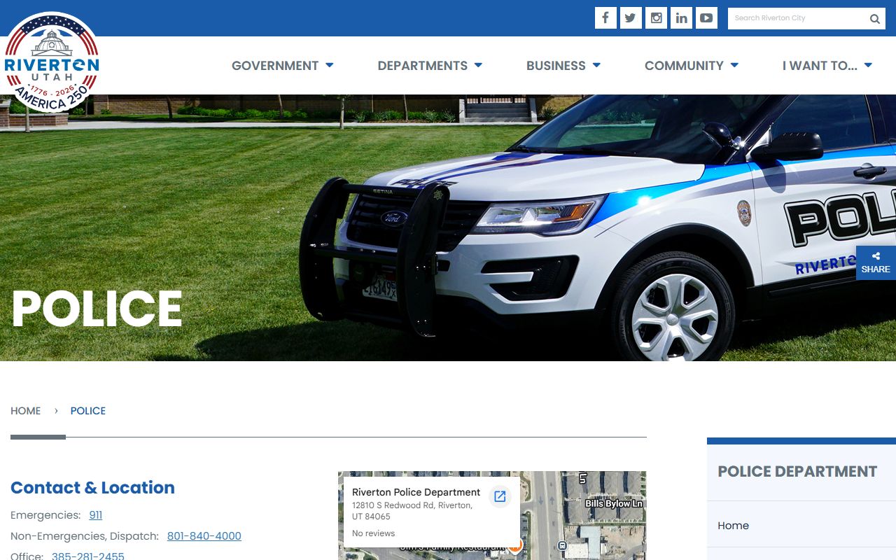 Riverton Police Department for traffic accident reports and public records requests
