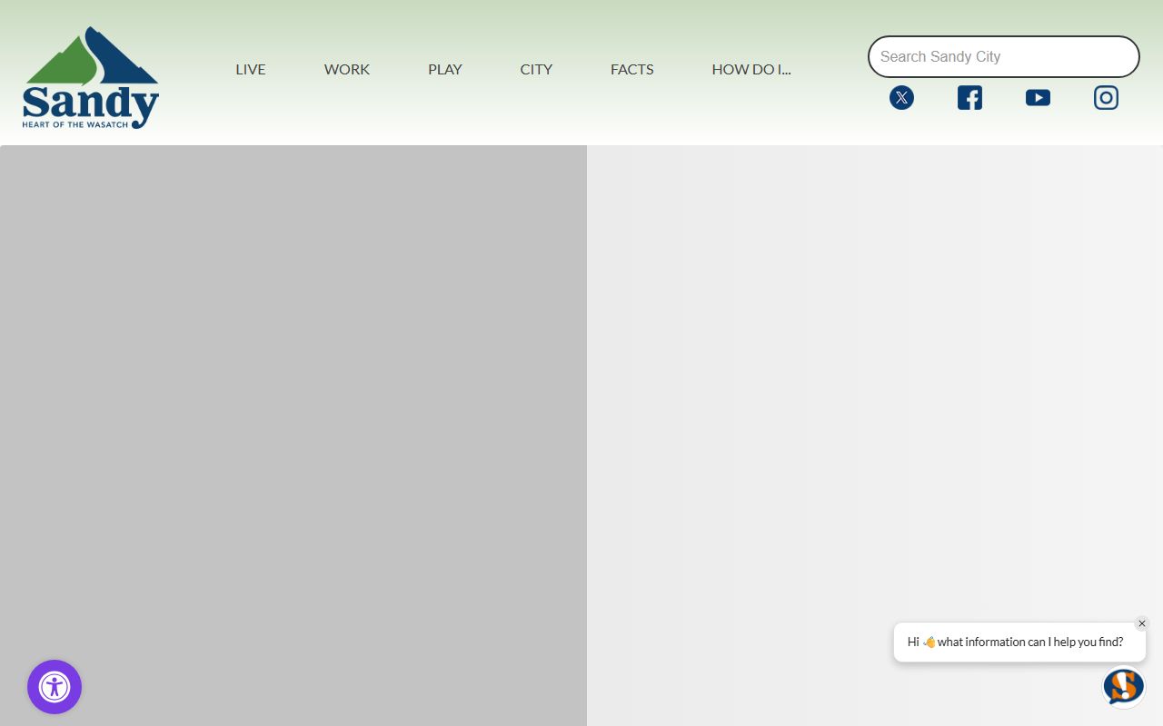 Sandy City official website for Sandy traffic court records