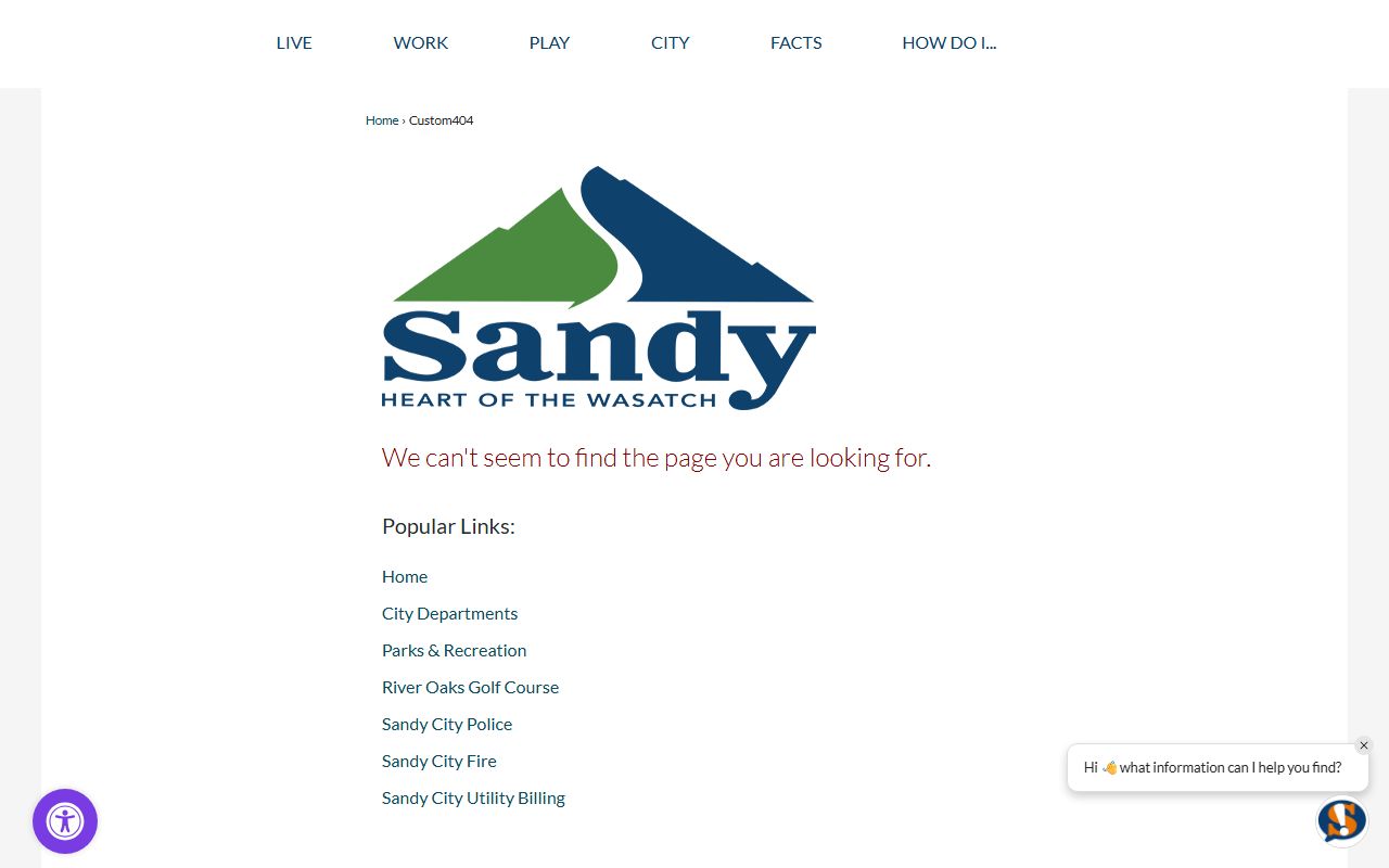 Sandy Police Department page for Sandy traffic citation records