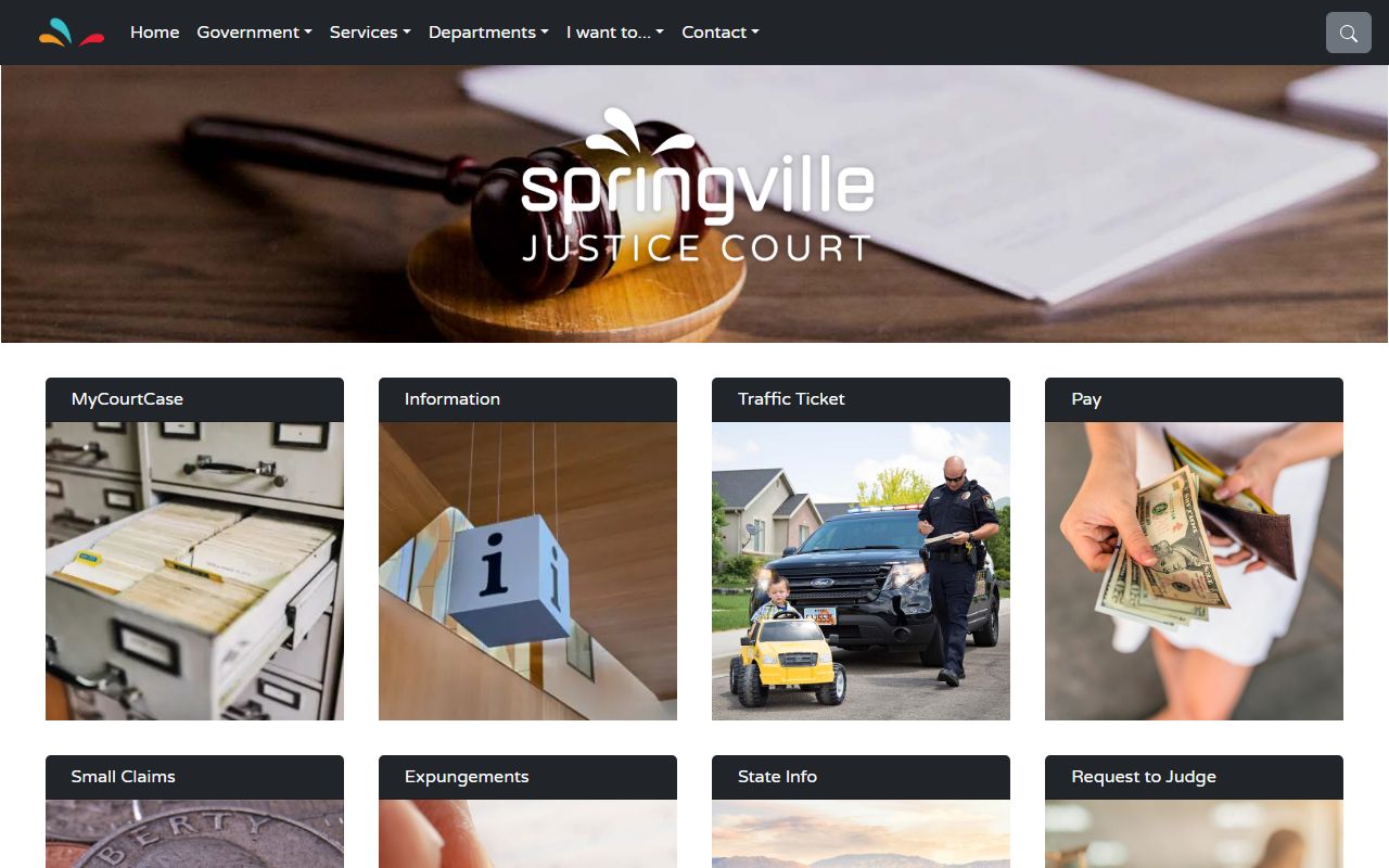Springville justice court traffic court records resources