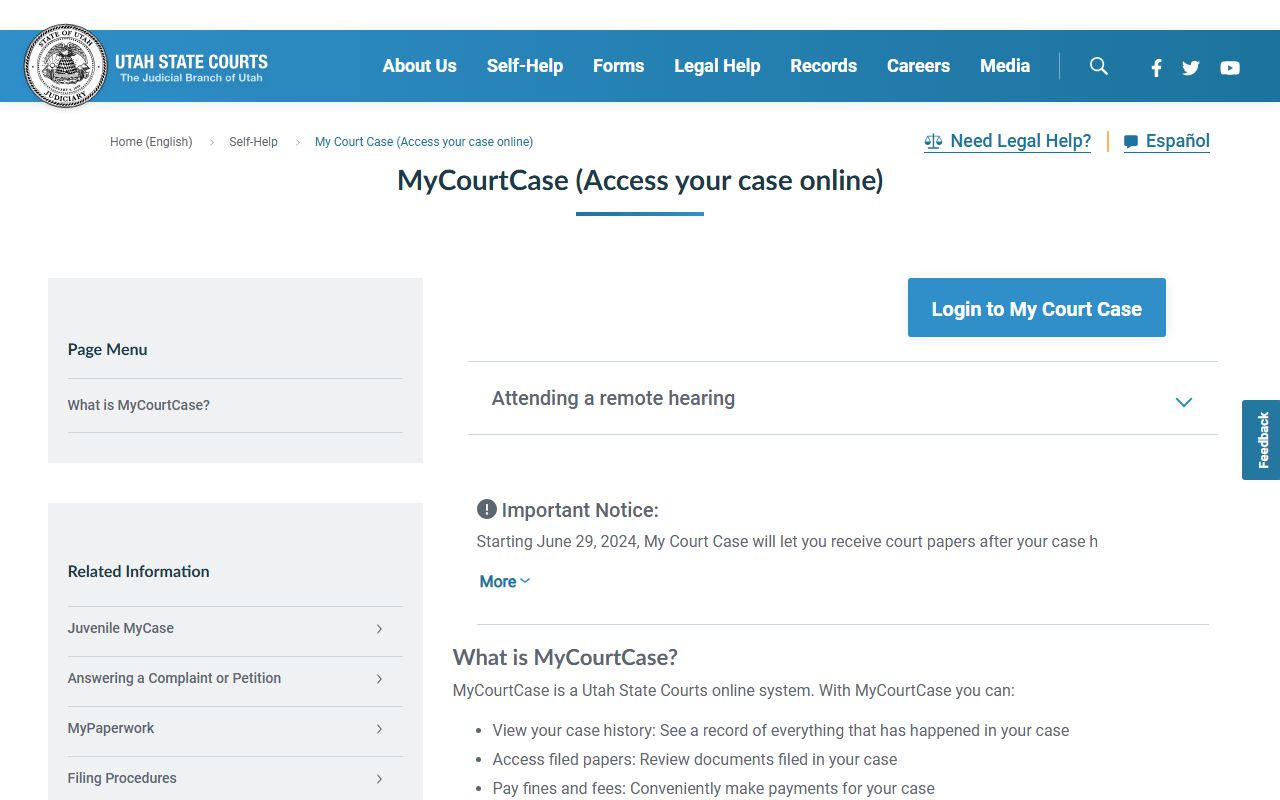 Washington County traffic court records MyCase portal